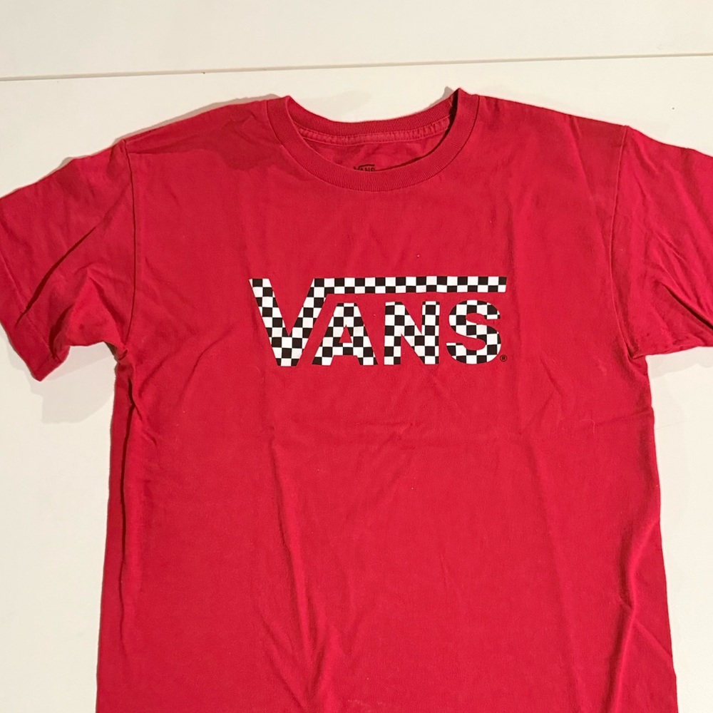 Vans Kids Checkered Logo Red T-Shirt